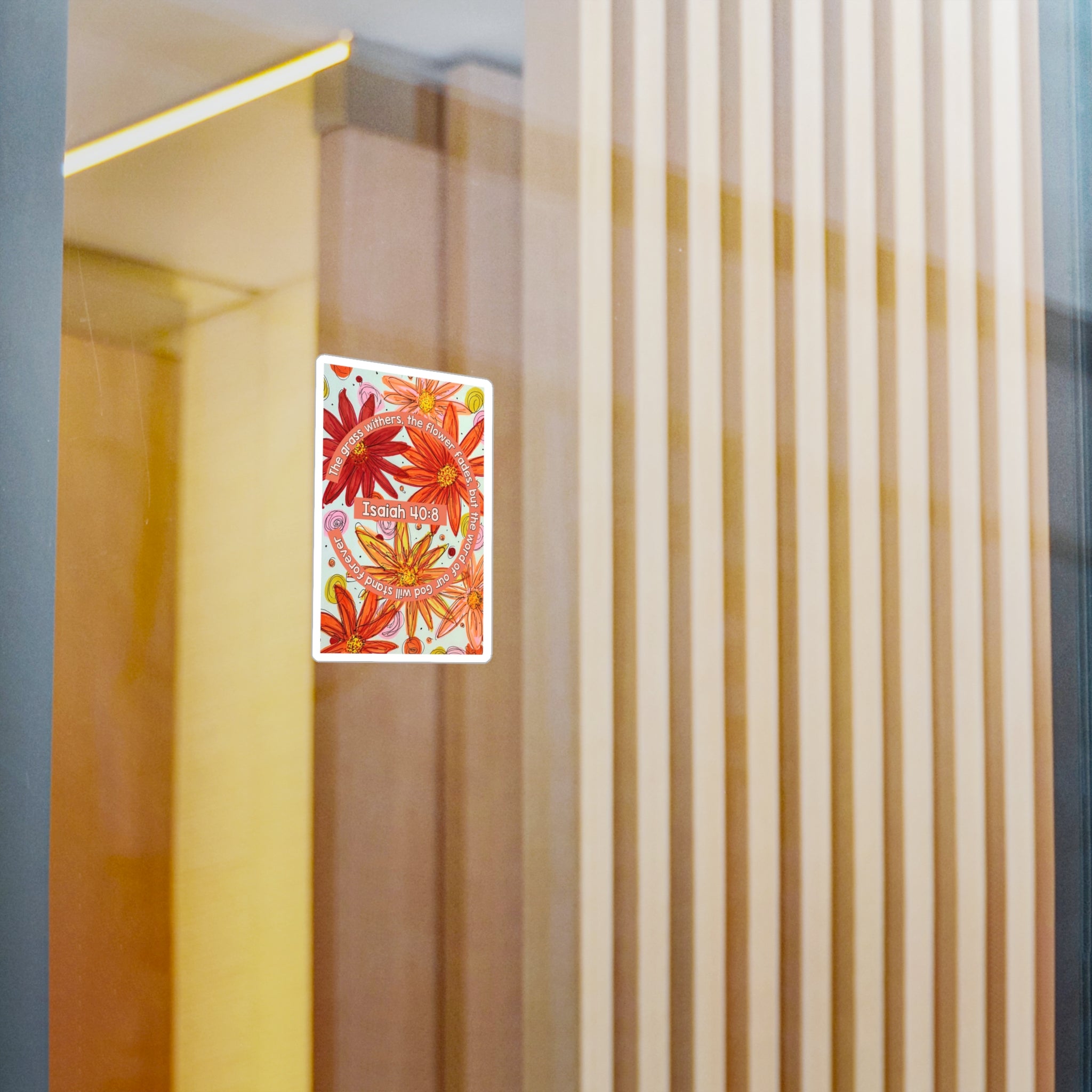 Isaiah 40:8 Floral Vinyl Sticker — Kiss-Cut Scripture Decal