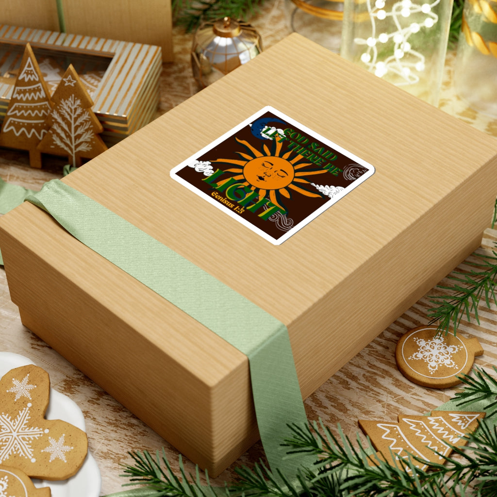 God Said Let There Be Light Sun Sticker — Genesis 1:3 Religious Kiss-Cut Vinyl