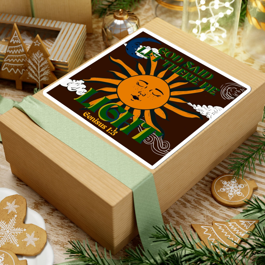 God Said Let There Be Light Sun Sticker — Genesis 1:3 Religious Kiss-Cut Vinyl